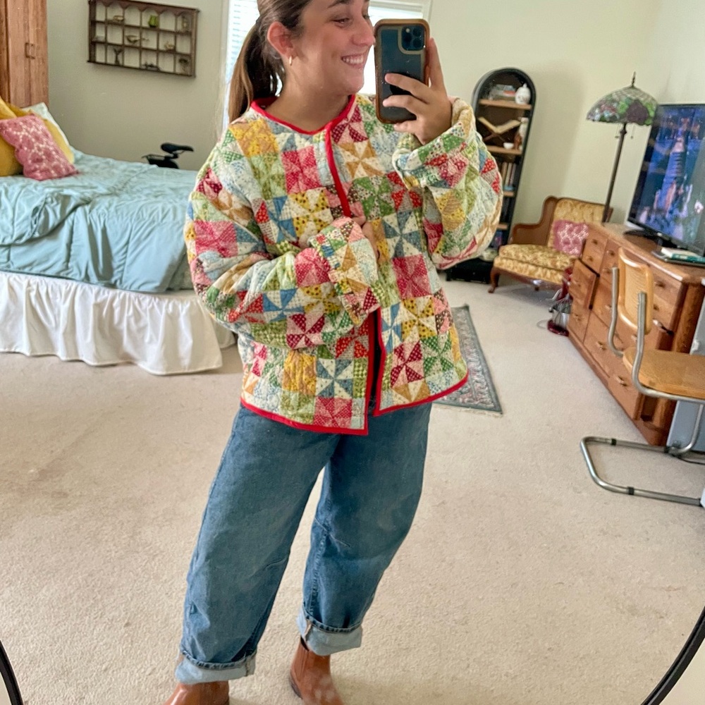 Handmade Upcycled Vintage Quilted Jacket - Picture 3 of 4